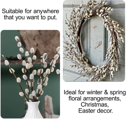 Bulk 45 Pcs 17 Inch Dried Willow Branches with White Flowers Natural Decor for Weddings Events Parties Hotels Fireplaces Yards Wholesale