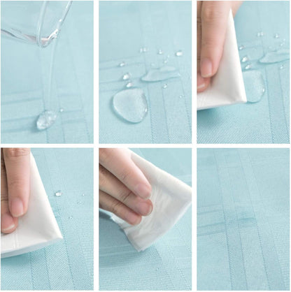 Bulk Solid Plaid Jacquard Spring Tablecloth Wrinkle and Water Resistant, Contemporary Woven Decorative Table Cover for Holiday Events Wholesale