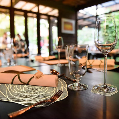 Bulk PVC Round Washable Placemats Hollow-Out Rose Placemats for Wedding Holidays Party Decor Wholesale