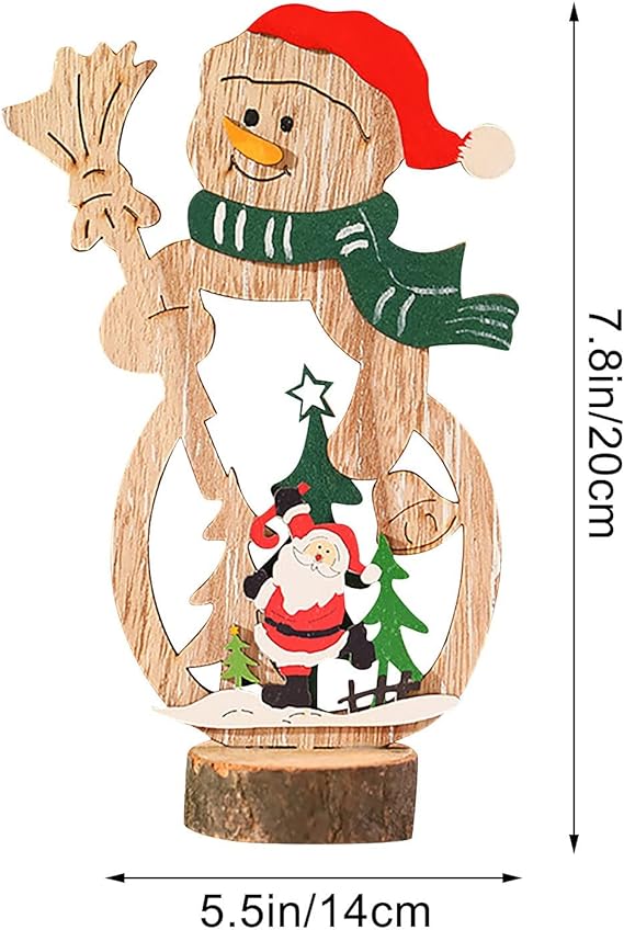 Christmas Table Ornaments Set with Xmas Tree and Snowman Decorations for Holiday Party Centerpiece Bulk Pack