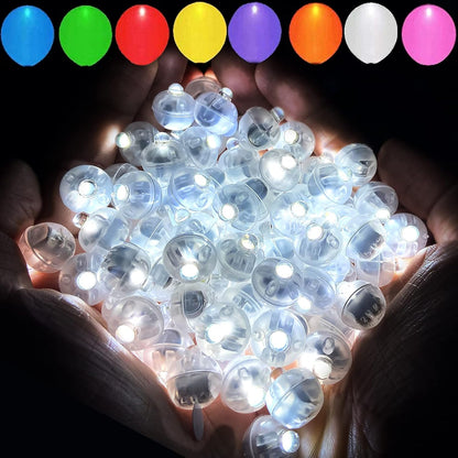 Bulk 100pcs White Balloon Lights Long Standby Time Waterproof Mini Light Battery Powered Round LED Ball Lamp for Latex Balloon Paper Lantern Party Wedding Festival Christmas Halloween Decorative Wholesale