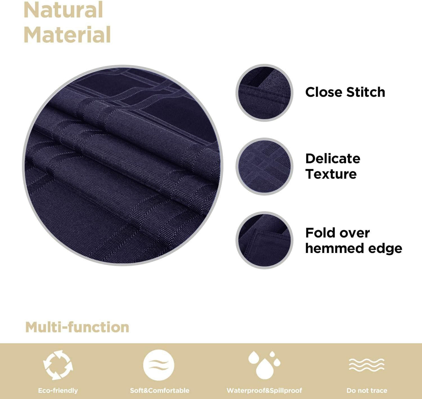 Bulk Solid Plaid Jacquard Spring Tablecloth Wrinkle and Water Resistant, Contemporary Woven Decorative Table Cover for Holiday Events Wholesale