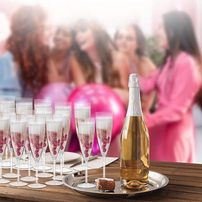 Bulk 8 Pcs Plastic Champagne Flute 6 Oz Clear Wine Glasses Wholesale