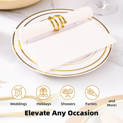 Bulk 100 Pcs 16.5" x 16.5" Premium Dinner Napkins with Flatware Pocket Soft Absorbent Cloth for Kitchen Parties Weddings Events Wholesale