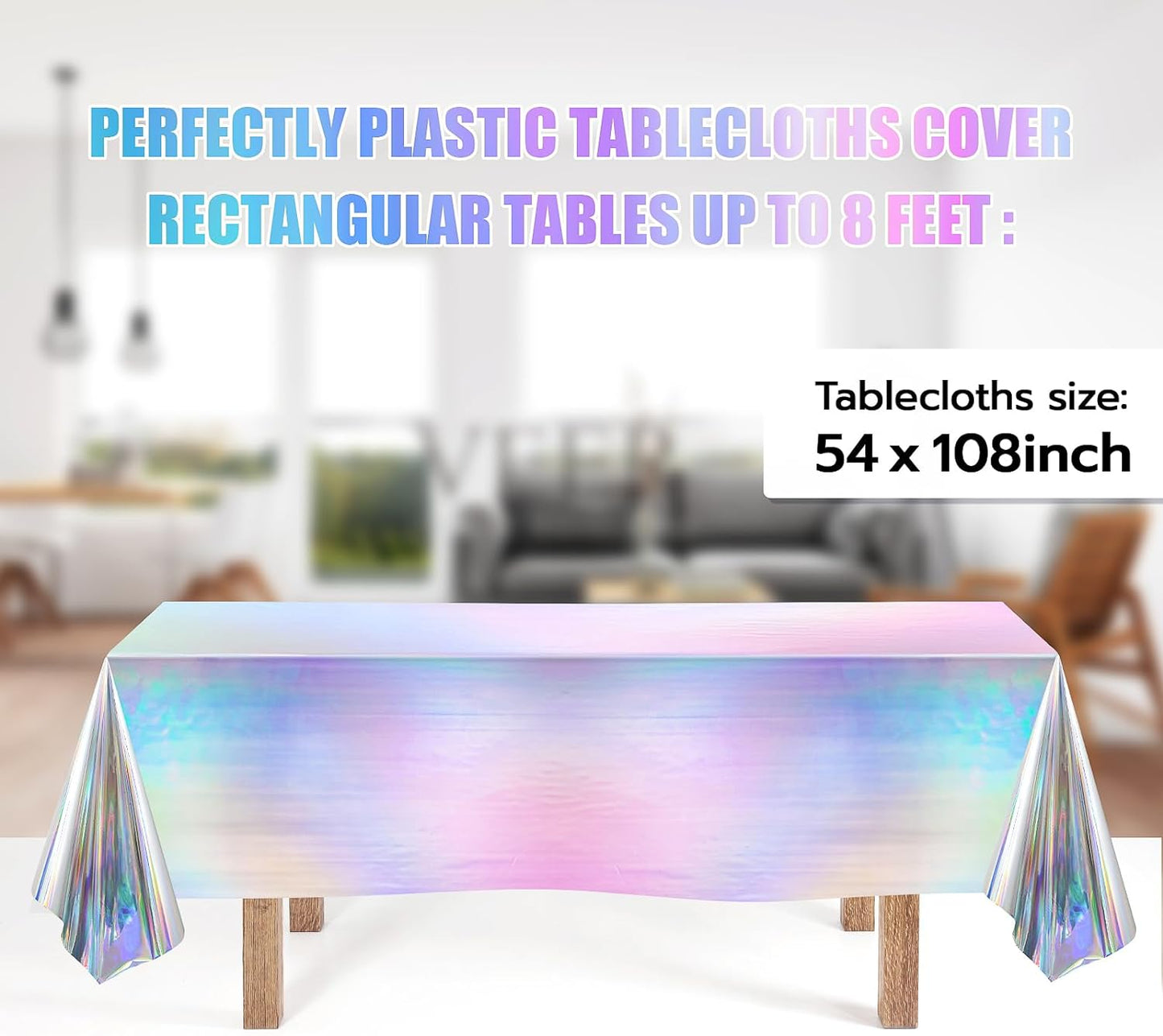 Bulk Vibrant Rainbow Disposable Tablecloth 54x108 Inches Ideal for Birthday Parties Buffets Disco and Mermaid Themed Decor Wholesale