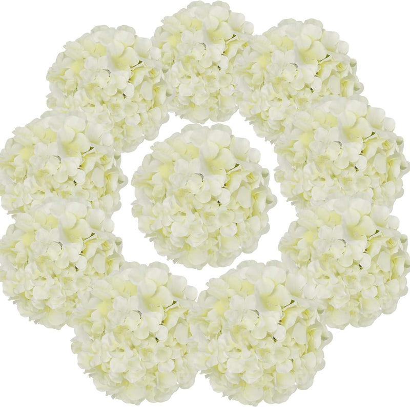10 Pcs Silk Hydrangea Heads Artificial Flowers Blueberry Blue 4 Inch Realistic for Wedding Home Decor