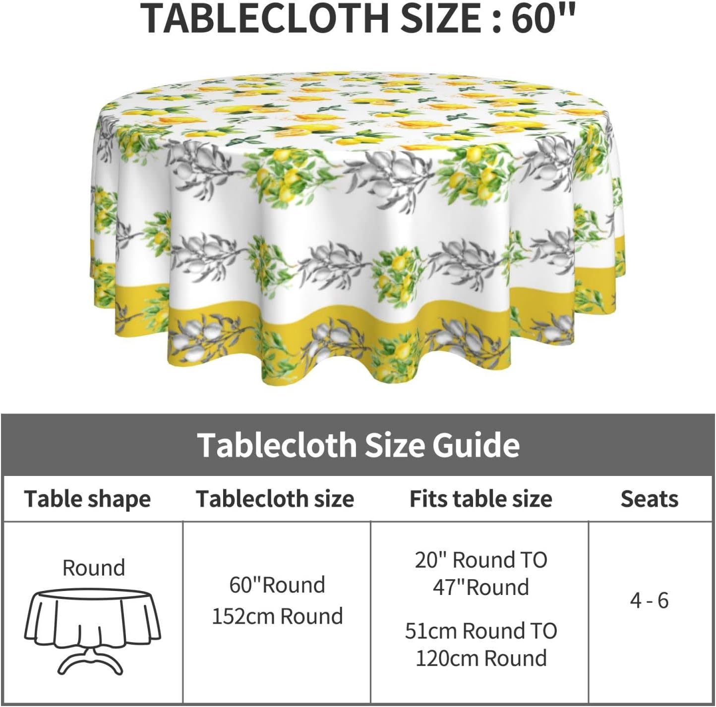 Bulk 60 Inch Round Tablecloth Stain Resistant Polyester Table Cover for Kitchen Dining Buffet Parties and Camping Mandala Design Wholesale