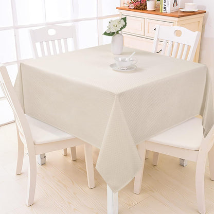 Bulk Solid Plaid Jacquard Spring Tablecloth Wrinkle and Water Resistant, Contemporary Woven Decorative Table Cover for Holiday Events Wholesale