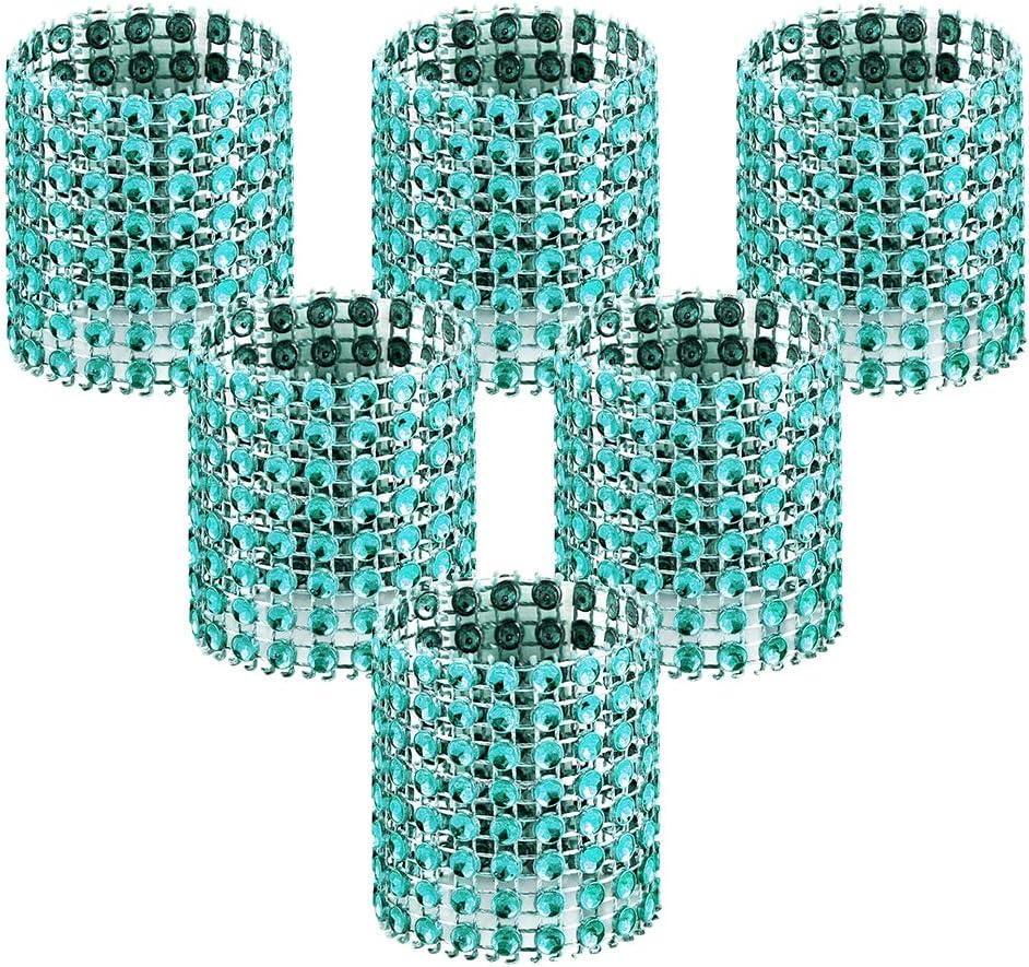 Bulk 50 Pcs Water Diamond Napkin Rings: Sparkling Decor for Table Settings Weddings Dinners Holiday Parties and Family Gatherings Wholesale