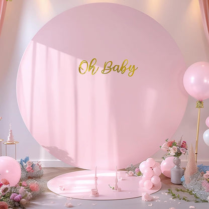 Bulk Adjustable White Round Backdrop Cover for 5 to 7.2ft Circle Arch Stand - Polyester Wedding, Birthday Party, Photography Decoration Wholesale