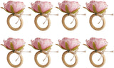 Bulk 8 Pcs Elegant Handcrafted Flower Napkin Rings Ideal for Weddings Parties and Events Wholesale