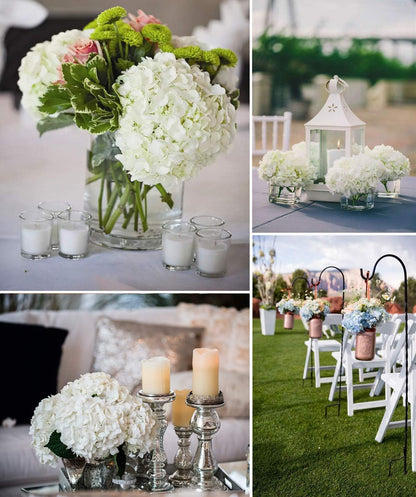 Bulk 72 Pack Artificial Hydrangea Flowers Real Touch Silk Wedding Arch Flowers Indoor Outdoor Faux Botanicals for Boho Centerpieces & Bridal Shower Backdrops Wholesale