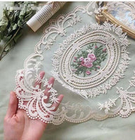 Bulk 2 Pcs Vintage Lace Placemat Set French Crochet Doilies Handmade Embroidered Table Mats 12x16 inch Beige Placemats Coasters Wholesale