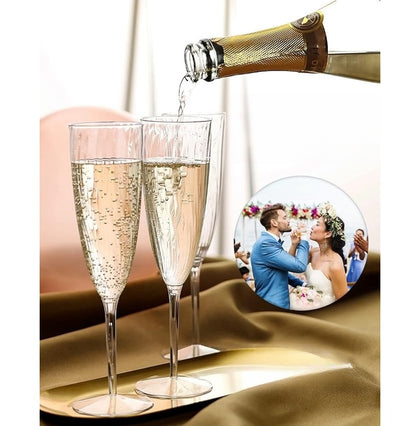 Bulk 8 Pcs Plastic Champagne Flute 6 Oz Clear Wine Glasses Wholesale