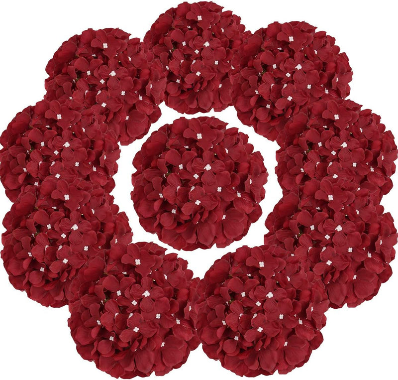 10 Pcs Silk Hydrangea Heads Artificial Flowers Blueberry Blue 4 Inch Realistic for Wedding Home Decor