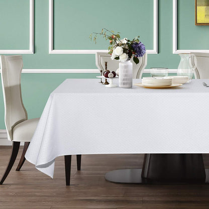 Bulk Solid Plaid Jacquard Spring Tablecloth Wrinkle and Water Resistant, Contemporary Woven Decorative Table Cover for Holiday Events Wholesale