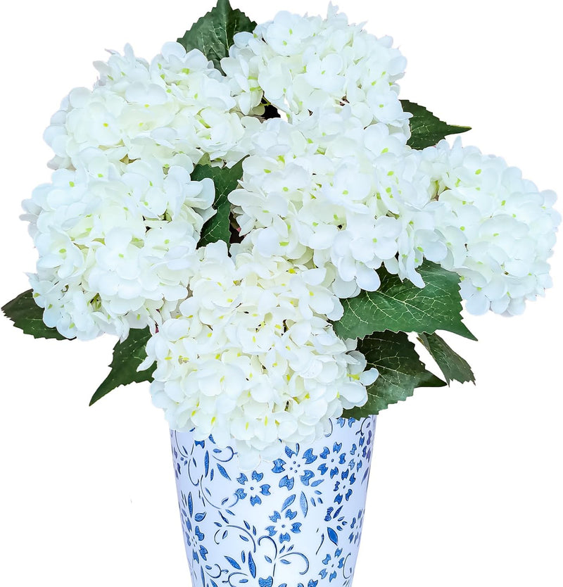 6 Pcs Silk Hydrangea Bouquets Blue 12 Inch Artificial Flowers for Wedding Home Decor