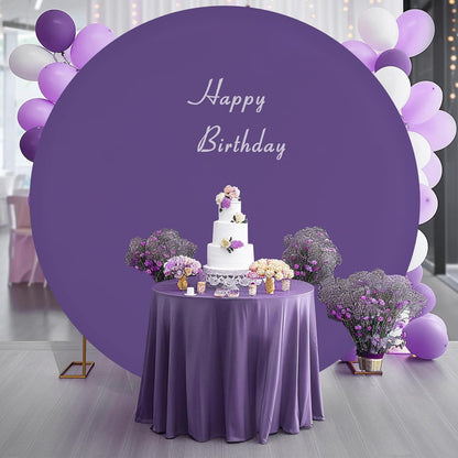 Bulk Adjustable White Round Backdrop Cover for 5 to 7.2ft Circle Arch Stand - Polyester Wedding, Birthday Party, Photography Decoration Wholesale