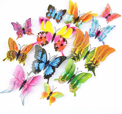 Bulk 24/48 Pcs 3D Butterfly Wall Decor Featuring Magnets, Perfect for Party Decorations Wholesale