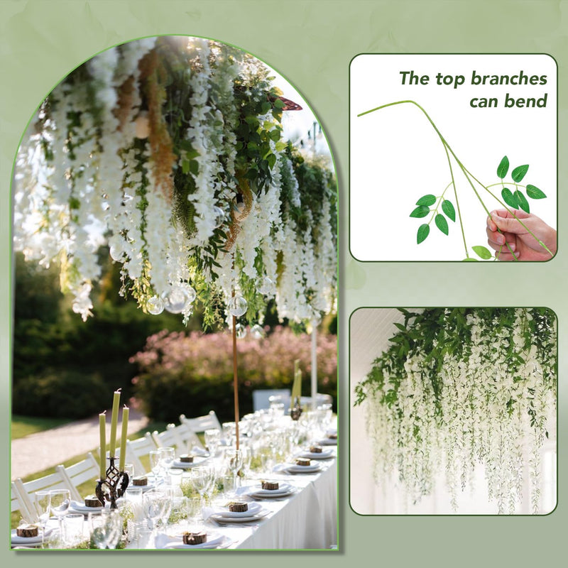 3.6ft Artificial Wisteria Garland, Lightweight Hanging Silk Flowers for Wedding Party Decor