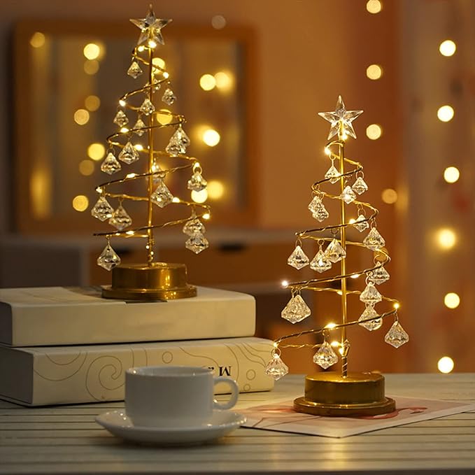 Christmas Tree Tabletop Lamp Crystal Night Light Bulk Home Decoration