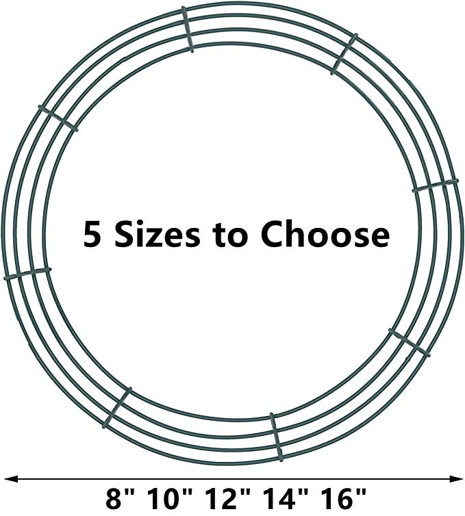2 Pack Round Metal Wire Wreath Frames for DIY Crafts & Floral Decorations, Bulk Wholesale