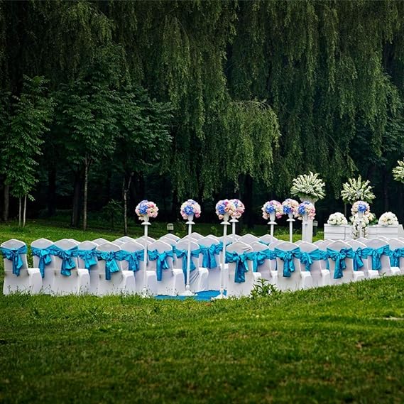 Bulk 10PCS Bows Chair Sashes Satin Chair Ribbons for Wedding Party Events Banquet Chair Cover Decoration Wholesale