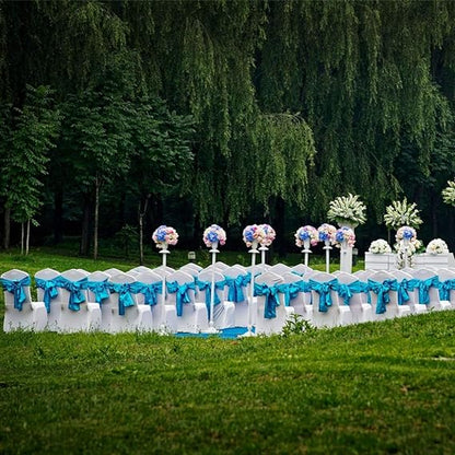 Bulk 10PCS Bows Chair Sashes Satin Chair Ribbons for Wedding Party Events Banquet Chair Cover Decoration Wholesale