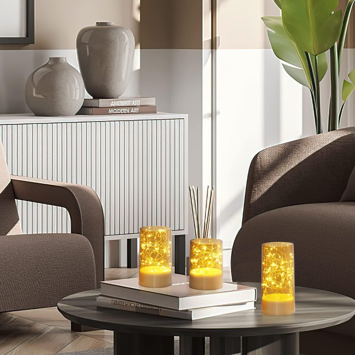 Bulk 3 Pcs LED Flickering Flameless Candle Light String Ideal Centerpiece Decor for Kitchen Coffee Tables Restaurants and Living Rooms Wholesale