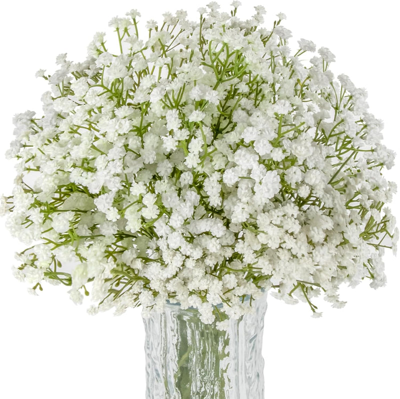 Artificial Baby's Breath Flowers Gypsophila - 50 Stems, White, 12 Inch Silk Floral for Wedding and Home Decor