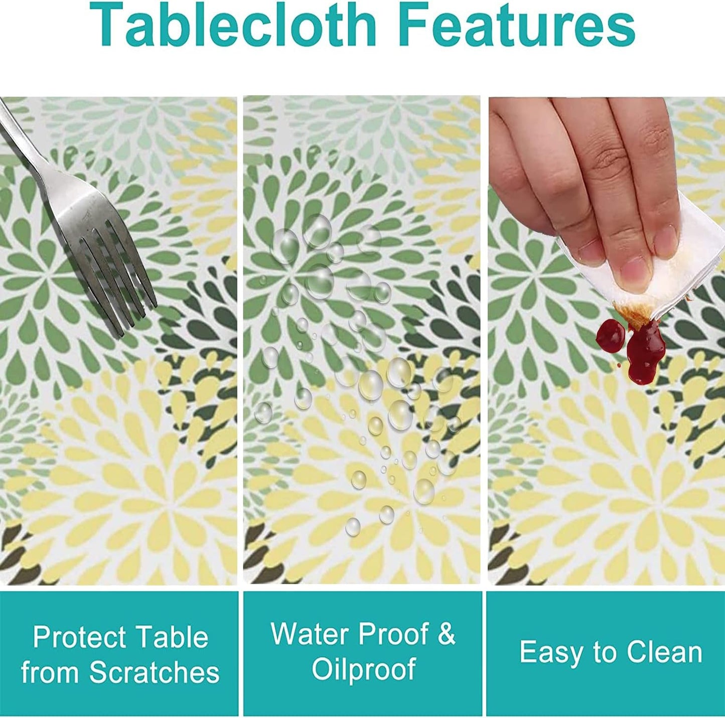 Bulk 60 Inch Round Tablecloth Stain Resistant Polyester Table Cover for Kitchen Dining Buffet Parties and Camping Mandala Design Wholesale