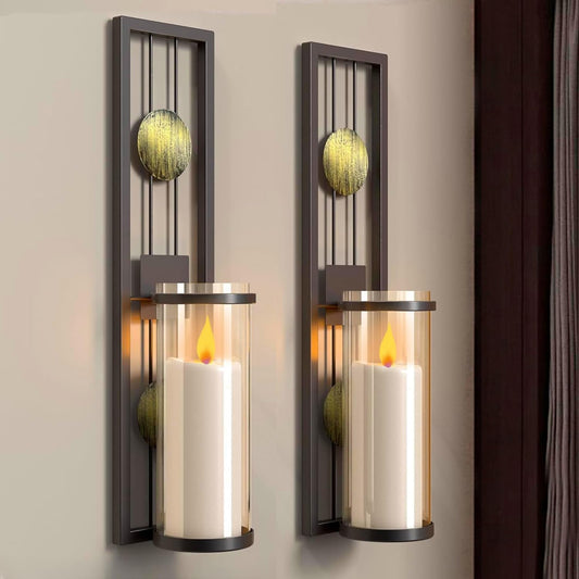 Bulk 2 Pcs Candle Holder Vintage Bronze Style Metal Wall Sconce Ideal for Event and Party Decorations Wholesale