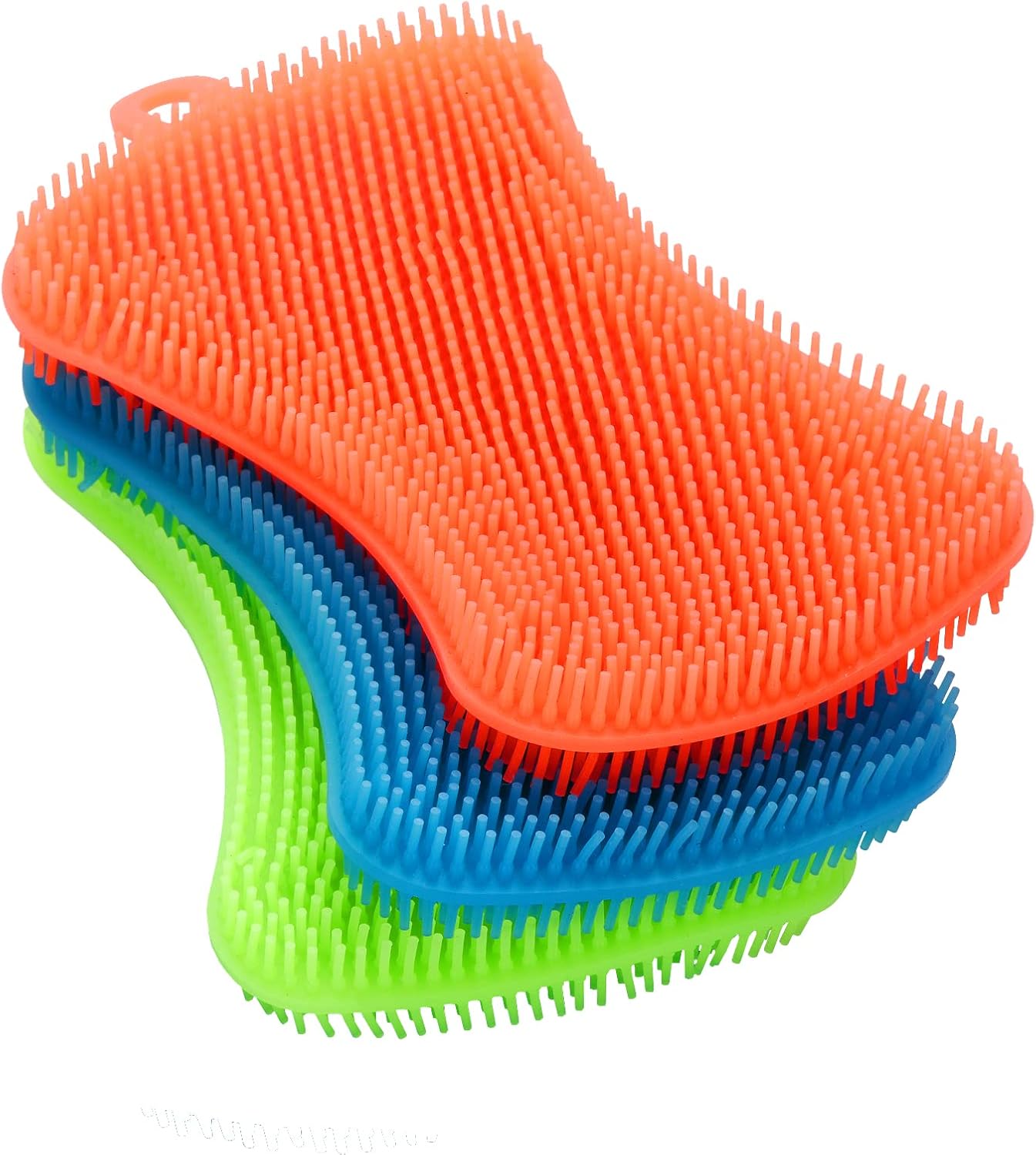 Premium 3 Pack Food Grade Silicone Dish Sponges Non-Scratch Multi Purpose Scrubbers Kitchen Sink Countertops & Cookware