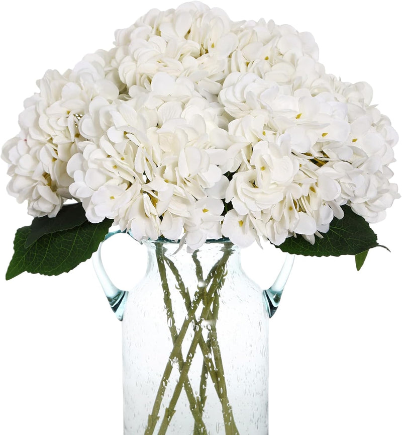 6 Pcs Artificial Silk Autumn Hydrangea Flowers, 12.6" Stems, 5.9" Heads, Realistic Fall Decor for Wedding & Farmhouse