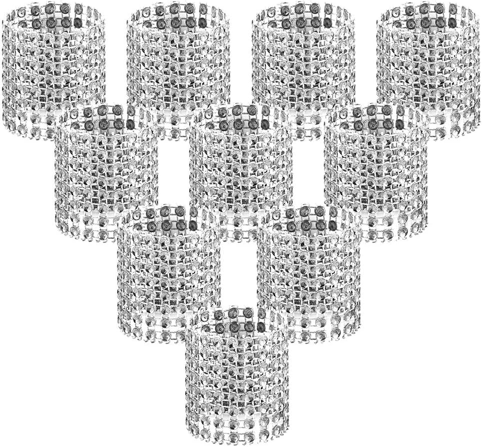 Bulk 50 Pcs Water Diamond Napkin Rings: Sparkling Decor for Table Settings Weddings Dinners Holiday Parties and Family Gatherings Wholesale