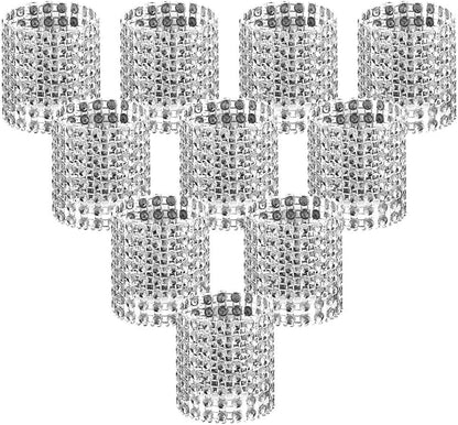 Bulk 50 Pcs Water Diamond Napkin Rings: Sparkling Decor for Table Settings Weddings Dinners Holiday Parties and Family Gatherings Wholesale