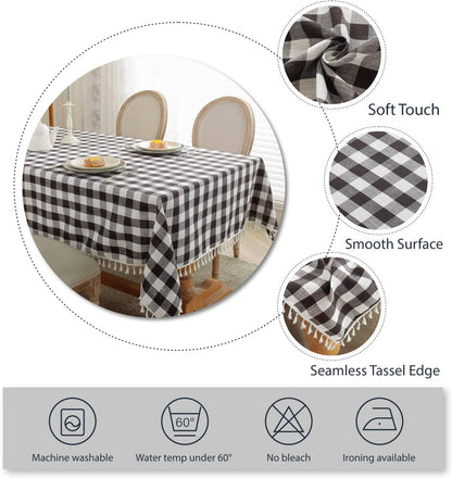 Bulk St. Patrick's Day Checkered Tablecloth Washable Buffalo Plaid with Tassel Suitable for Kitchen and Dining Room Decor Wholesale