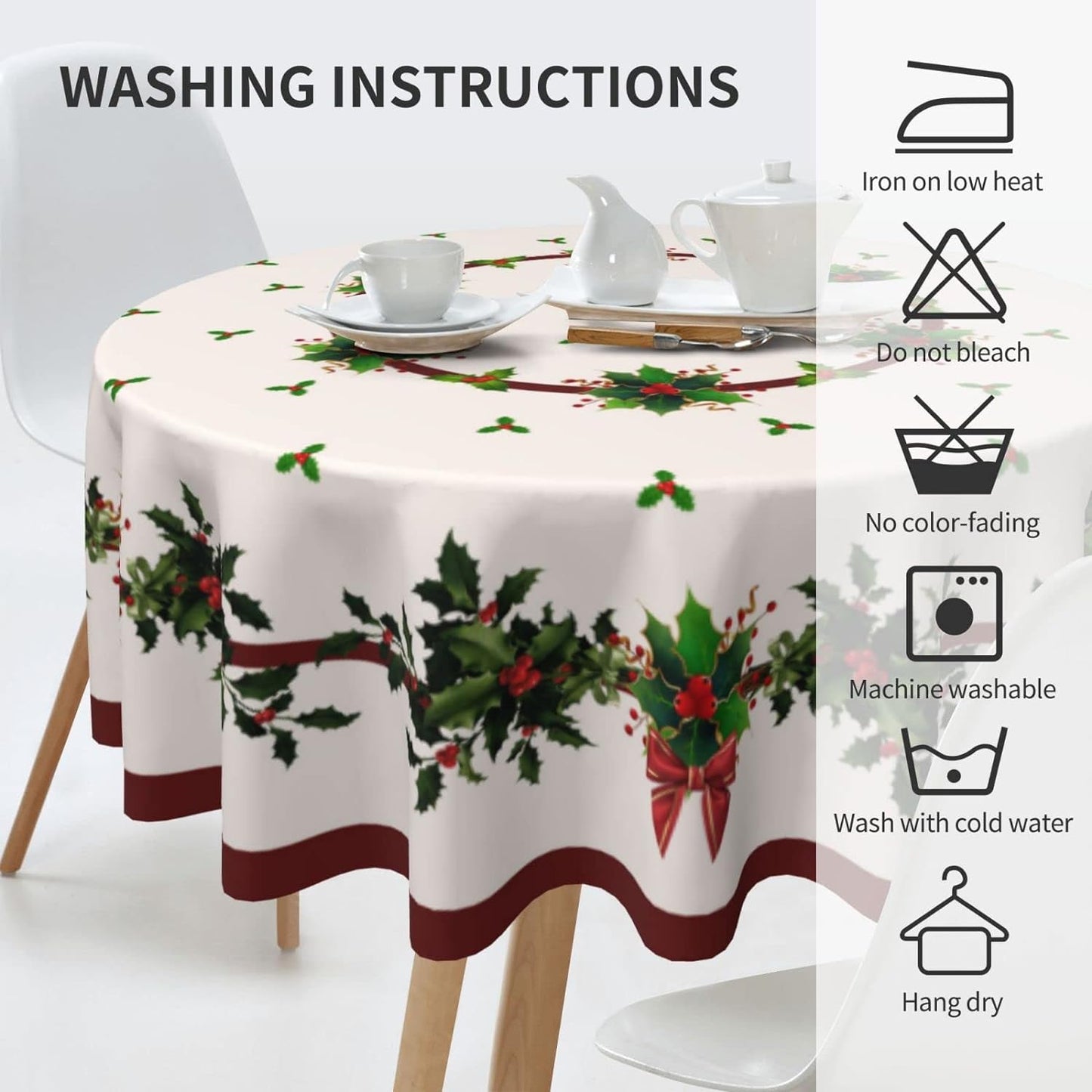 Bulk 60 Inch Round Tablecloth Stain Resistant Polyester Table Cover for Kitchen Dining Buffet Parties and Camping Mandala Design Wholesale