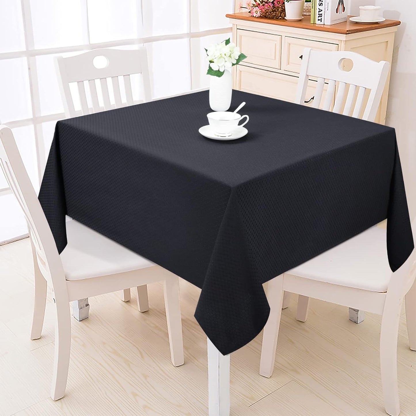 Bulk Solid Plaid Jacquard Spring Tablecloth Wrinkle and Water Resistant, Contemporary Woven Decorative Table Cover for Holiday Events Wholesale