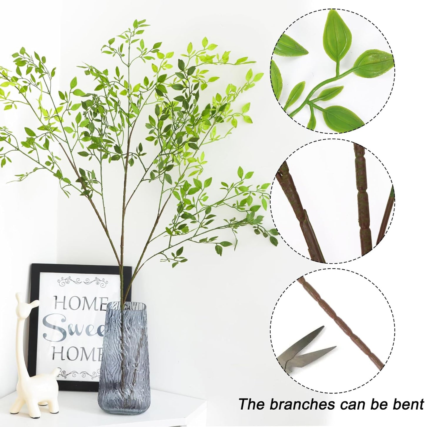 Artificial Nandina Stems, 43.3" Tall Faux Greenery Branches for Venue Styling & Event Decor