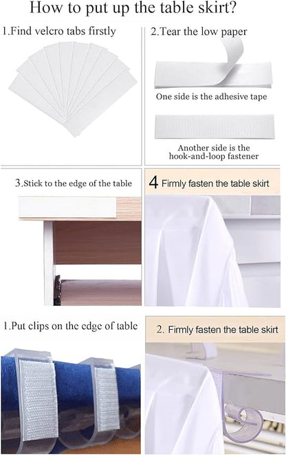 Bulk 2Pcs Polyester Ruffle Tutu Table Skirt for Rectangle Table Birthday Party Wedding Baby Shower Tables Decor Wholesale