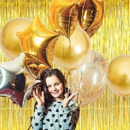 Bulk 2 Pcs Metallic Foil Fringe Backdrop Curtains Door Streamers for Wedding New Year Bachelorette Disco Party Decoration Wholesale