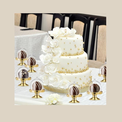 Bulk 12 Pack Clear Cake Stand Candy Treat Favor Boxes With Dome Cover for Birthday Wedding Holiday Party Supplies Wholesale