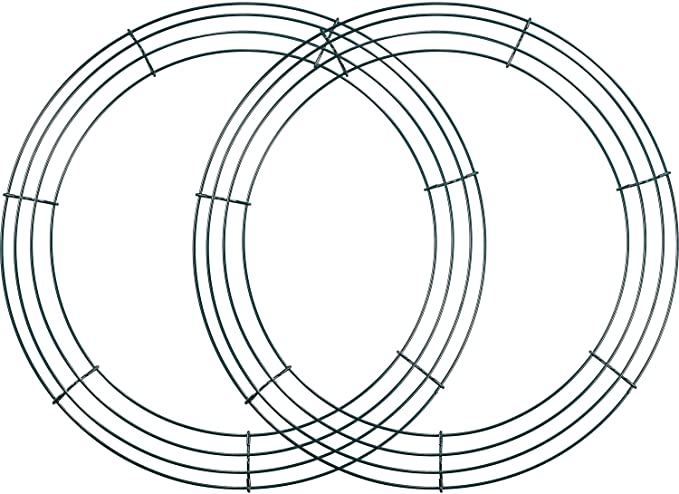 2 Pack Round Metal Wire Wreath Frames for DIY Crafts & Floral Decorations, Bulk Wholesale