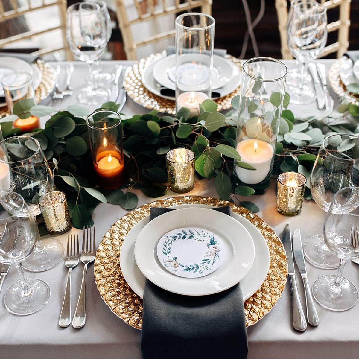 Bulk 12 Pc Candle Holder Mercury Glass Boho Wedding Centerpiece Kit with Hand-Blown Speckled Finish Season Adaptive Candle Holders for Fall Tablescapes Halloween Terrariums Thanksgiving Buffets Wholesale