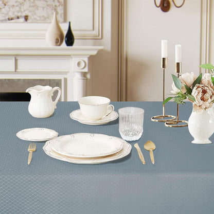 Bulk Solid Plaid Jacquard Spring Tablecloth Wrinkle and Water Resistant, Contemporary Woven Decorative Table Cover for Holiday Events Wholesale