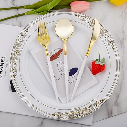 Bulk 3 Pcs Disposable Silverware Set Plastic Forks Spoons Knives Set for Party Wholesale