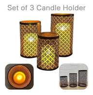 Bulk Set of 3 Metal Candle Holders Retro Votive Tealights Candlestick for Home Wedding Party Garden Indoor Balcony Living Room Dining Table Wholesale