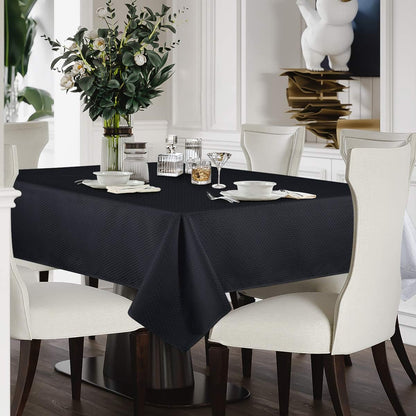 Bulk Solid Plaid Jacquard Spring Tablecloth Wrinkle and Water Resistant, Contemporary Woven Decorative Table Cover for Holiday Events Wholesale