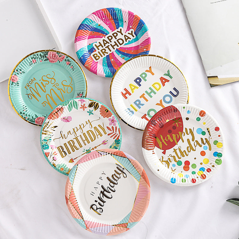 Bulk 60 pcs Disposable Birthday Party Plates Large Paper Plates for Picnics Cakes and Dessert Tables Ideal for Party Decorations and Table Settings Wholesale